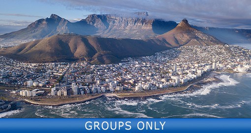 Iconic Table Mountain provides a dramatic backdrop to beautiful Cape Town