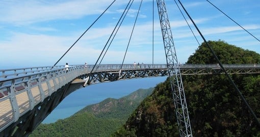 Famous hanging bridge of Langkawi Island