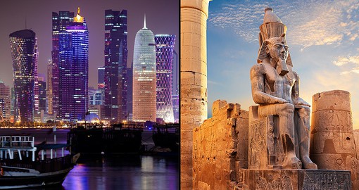 Experience modern Doha and ancient Egypt on this deluxe vacation