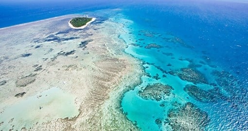 A Barrier Reef island as seen from overhead