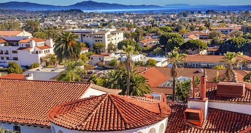Red tiled roofs of Santa Barbara