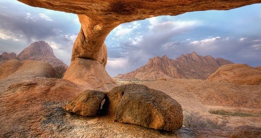 Wander through rock formations, cave paintings, and wildlife while hiking around Damaraland