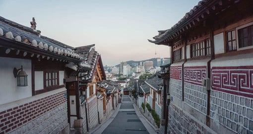 Bukchon Hanok Village is a traditional Korean village with a 600 year history