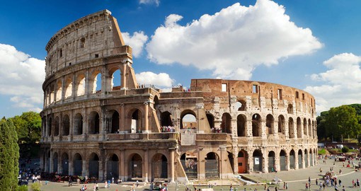 The Colosseum is the largest amphitheatre built during the Roman Empire and was inaugurated in 80 AD
