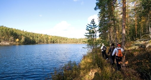 Hiking at  the Repovesi National Park
