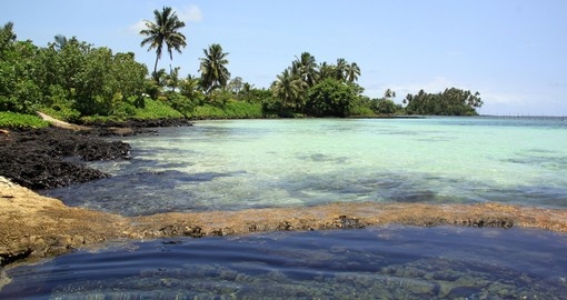 Trees and beach in Upolu island
