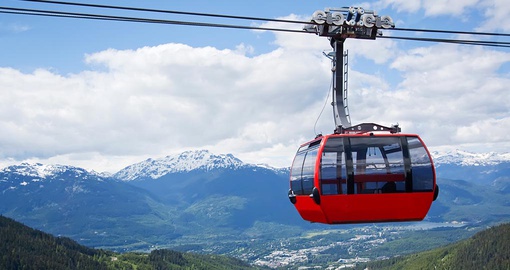 Aerial tram on the peak to peak gondola in Whistler