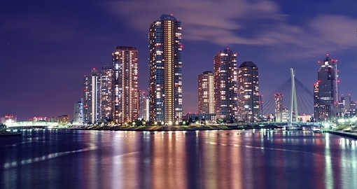 Modern Tsukishima district of Tokyo
