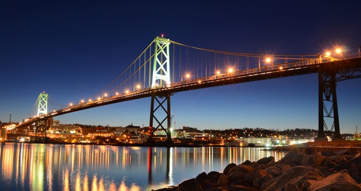 Cross the oldest suspension bridge in Halifax, the Angus L. Macdonald Bridge
