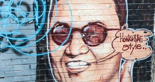 Street art of Korean pop star Psy