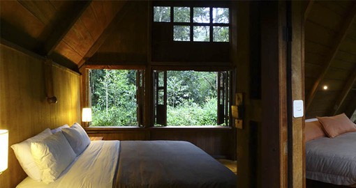 The comfortable cabins at the lodge
