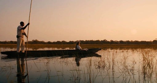 Mokoros, local dugout canoes, offer a different perspective of the bush