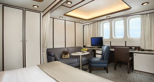 Enjoy the ocean-view suites on your next tour