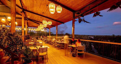 Enjoy spectacular views of the Zambezi River from the Look Out Cafe