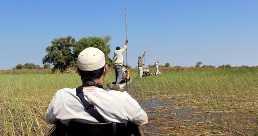Traditional Okavango Delta mokoro canoe