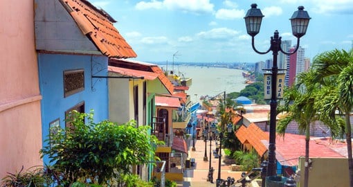 Las Penas is the oldest neighborhood in the port city of Guayaquil, renown for it's brightly painted homes