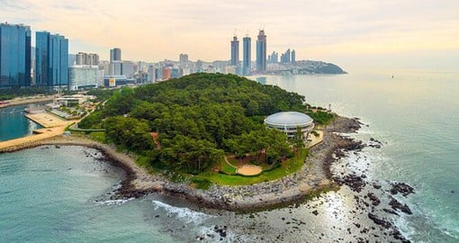 The incredible Dongbaekseom Island is an island located off one end of Busan's famous Haeundae Beach