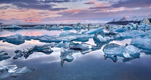 Jökulsárlón is home to Iceland's famous glacier lagoon
