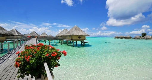 Overwater bungalows in Bora Bora