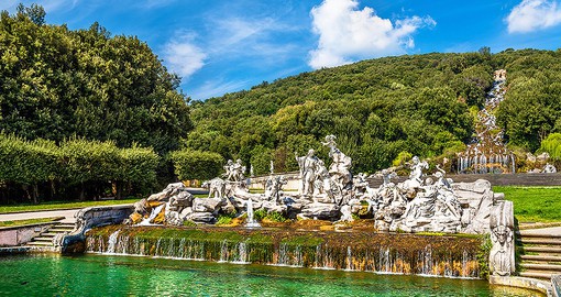 Admire the stunning green European gardens of the Royal Palace of Caserta