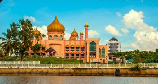 Visit The Pink Mosque in Kuching on your Malaysia Vacvation