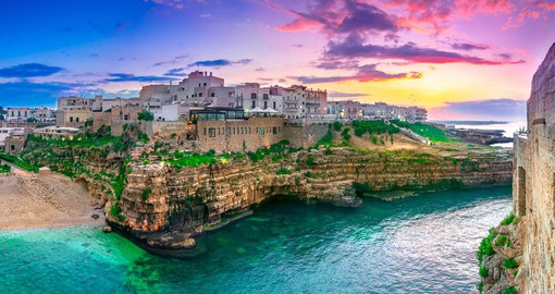 Located on the Adriatic Sea, Polignano a Mare is famous for it's limestone cliffs