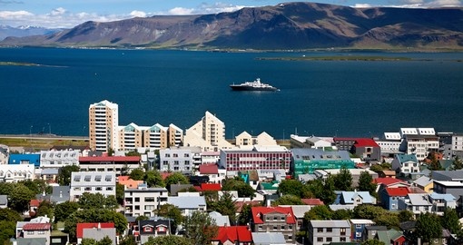 Aerial View of Reykjavik the Capital of Iceland