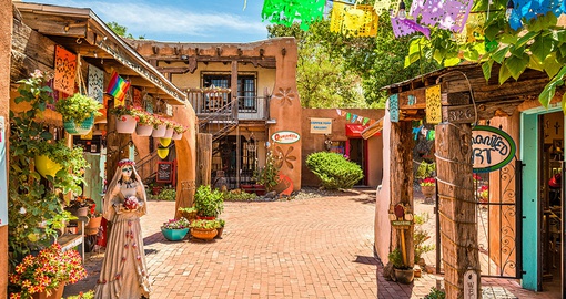 Old town shops in historic Albuquerque