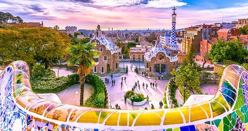 Behold the beauty of Gaudi's Park Guell, offering art, architecture, and breathtaking nature