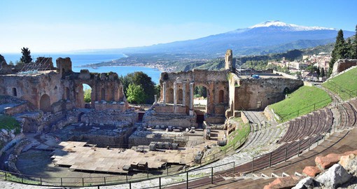 The Greek theatre of Taormina was transformed during the Roman times for games and gladiatorial battles