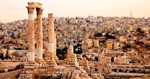 Wander up one of the seven hills of Amman to visit the Temple of Hercules on the citadel
