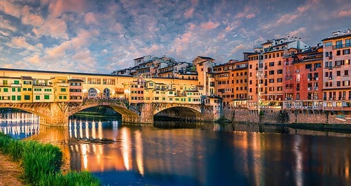 River Arno with Ponte Vecchio and Palazzo Vecchio