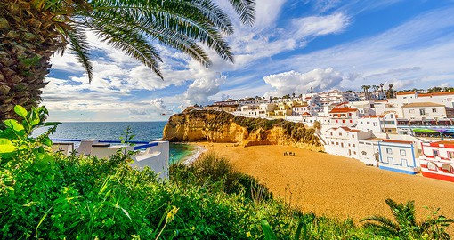 Explore the rocks at Carvoeiro, famous for their unique formations along the glorious beach
