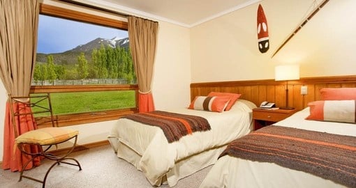 Experience comfortable accommodation at Las Torres Lodge during your vacation in Chile