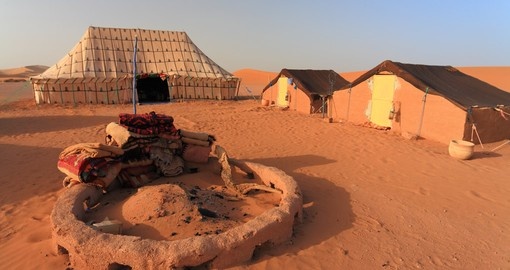 Nomad camp for tourists in erg Chigaga