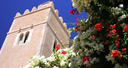 Tower and flowers in Sousse