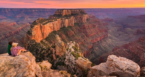 Grand Canyon National Park is 277 miles long, 10 miles across, and as much as a mile deep