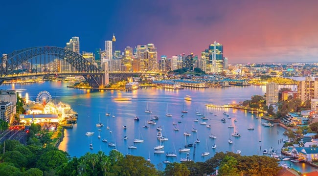Sydney Harbour at twilight