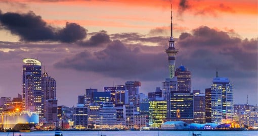Begin your New Zealand adventure with the stunning skyline of Auckland, the City of Sails