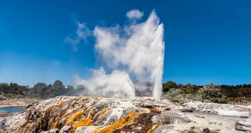 Surrounded by mud pools and geysers, Rotorua is the centre of Māori culture