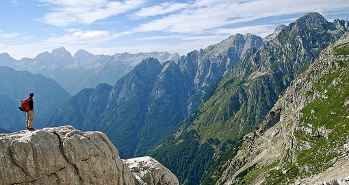 Admire the jetting peaks of the Julian Alps, named for Julius Caesar