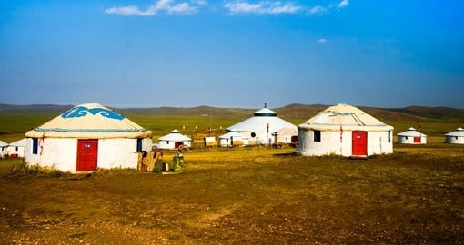 Traditional yurts in the grasslands