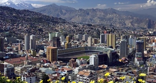La Paz high in the Andes Mountains