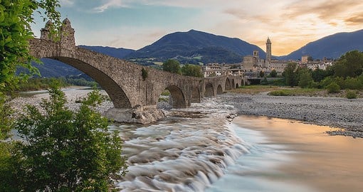 Devil Bridge over the Serchio river in Tuscany