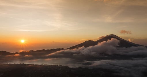 Dont forget to breathe when you view the sunrise from on top of Mount Batur on your Indonesia Vacation
