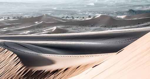 Sand dunes at sunset in the Sahara