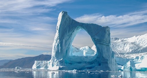 Experience the many natural formations of the ice that litter the ocean on your Arctic Tour