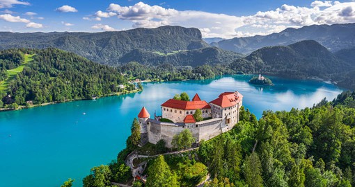 The cobalt blue waters of Lake Bled