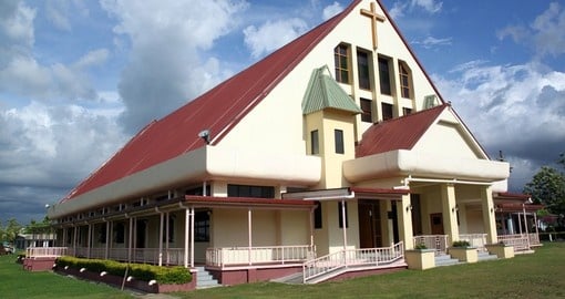 Church in Lautoka with clouds in the sky
