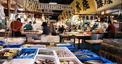 Shoppers visit Tsukiji Fish Market